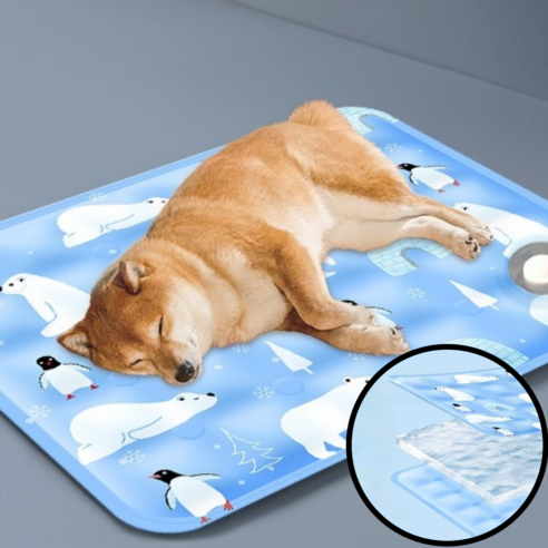위드앤미 강아지 고양이 쿨매트 아이스 젤 방석, 그레이, 1개