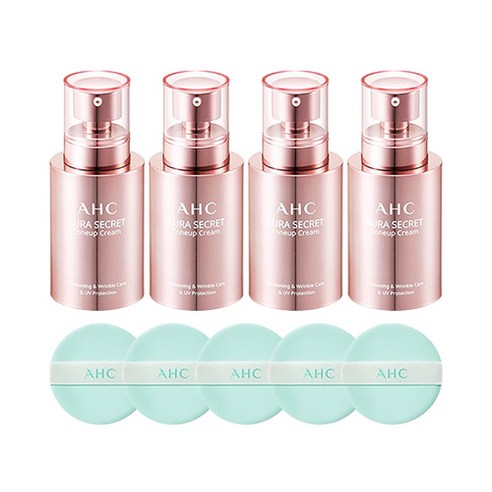 AHC 아우라 시크릿 톤업크림 50g x4 + AHC 퍼프5매, 상세페이지 참조, 상세페이지 참조, 상세페이지 참조
