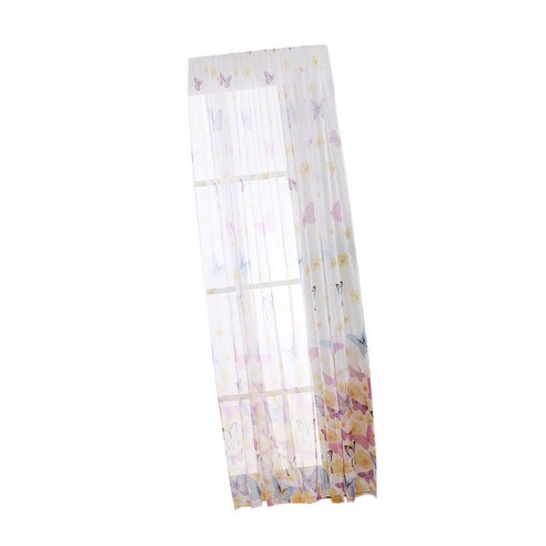 나비 디자인 주방 커튼 깎아 지른 문 창 Voile 39x79 인치, 설명, B