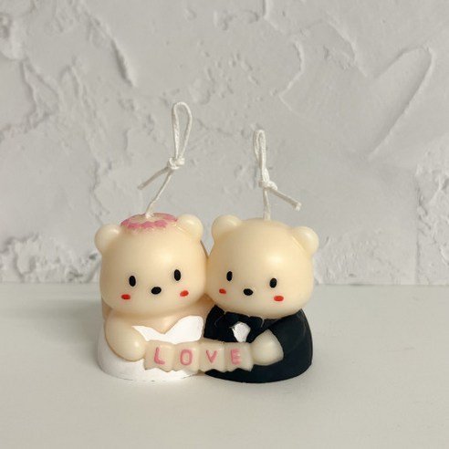 웨딩곰 집들이선물 인테리어 결혼 웨딩 답례품 소품 캔들, 1개, 74g, 레이지 선데이 모닝