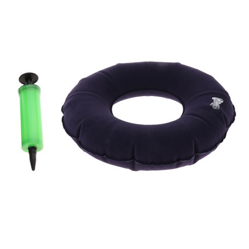 팽창기를 가진 팽창식 도넛 방석 욕창 치질, 블랙, PVC, 1개