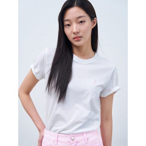 빈폴레이디스 Green 베이직 반소매 티셔츠 화이트 BF4142N011 380857