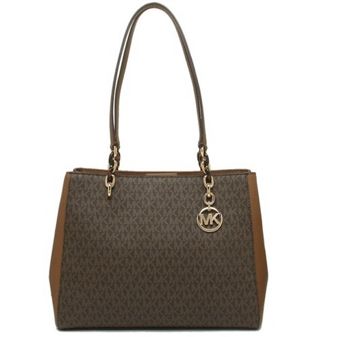 코치 마이클코어스 소피아 라지 체인 토트 브라운 로고 35F9GO5T3B BROWN LOGO