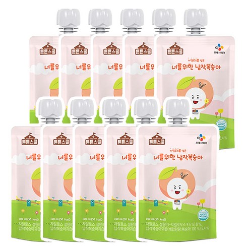 CJ 튼튼스쿨 너를위한 납작복숭아, 10개, 100ml