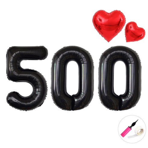 이벤트홀릭 기념일 100cm 블랙 풍선 숫자 파티 세트 결혼 백일 촬영, 1개, 500
