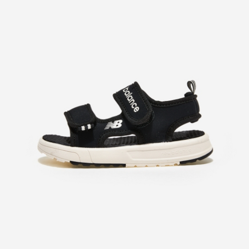 우리 아이 발에 자유를 선물하세요: 뉴발란스 키즈 블랙/화이트 푹신한 데일리 샌들 뉴발란스키즈