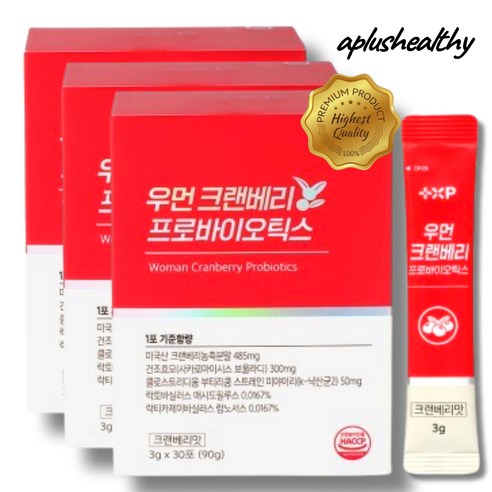 여성 질건강 방광염 크랜베리 영양제 임산부, 1박스, 90회분