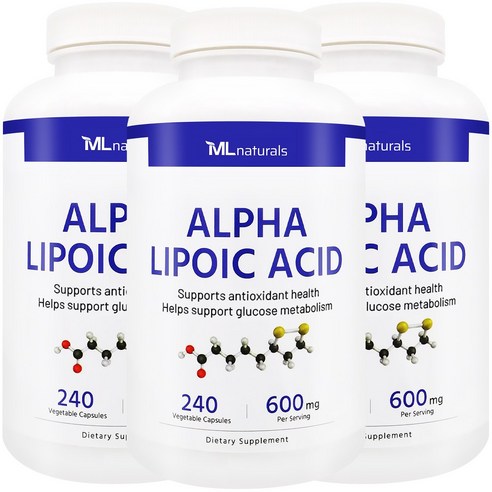 [미국번개배송] 마이라이프 내추럴스 알파리포산 600 mg 240 야채캡슐, 3개, 240정