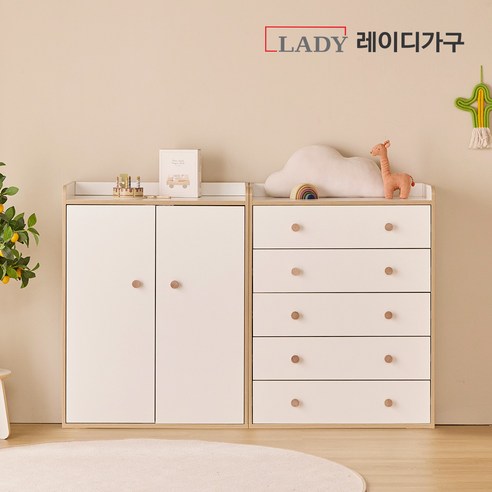레이디가구 키디 세트1 (도어 옷장_5단 서랍장) 기본형 - 옷장 | 쿠팡