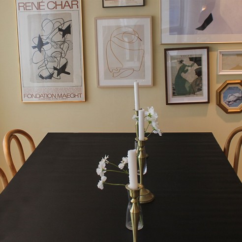 까사재클린 가죽 방수 식탁보, 140 x 80 cm, 레드 + 블랙