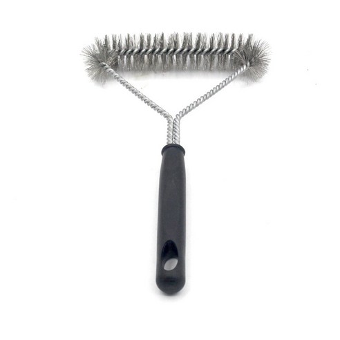 HUBO 삼각형 철사 바베큐 청소 솔 우수한 성과 및 녹슬지 않는 능력 튼튼한, 네 개의 구멍 글자 웃는 얼굴