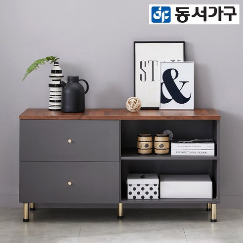 동서가구 NEW하겐 멀바우 1200 서랍형 높은 거실장 DF642229, 아이보리  Best 5