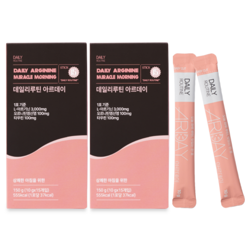 데일리루틴 아르기닌3000 시너지 비타민 콤부차 분말 스틱 약사설계, 300g, 2박스