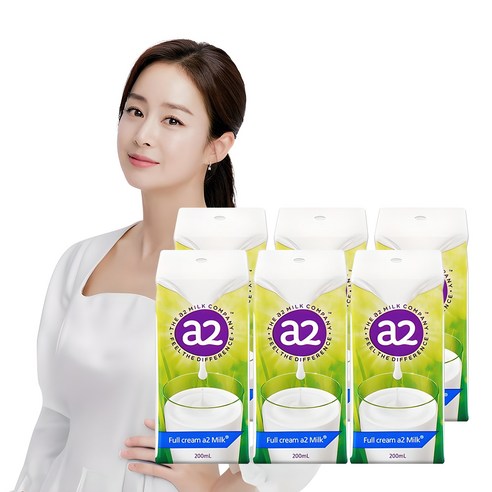 에이투밀크 멸균우유, 200ml, 6개