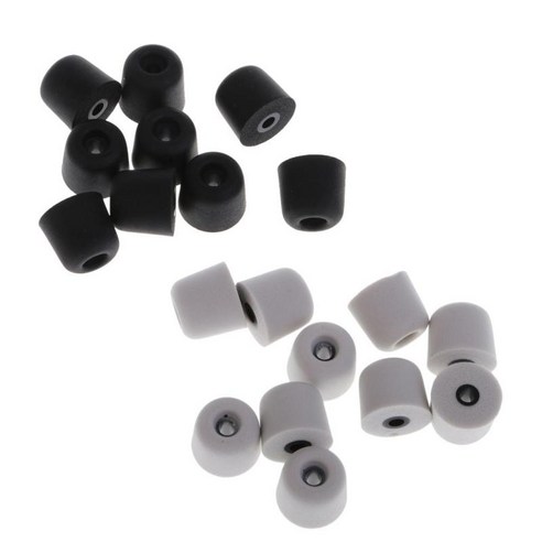 인이어 헤드폰 이어폰 용 20 조각 그레이 + 블랙 교체 3.0mm 이어팁, 그레이와 블랙, 스폰지