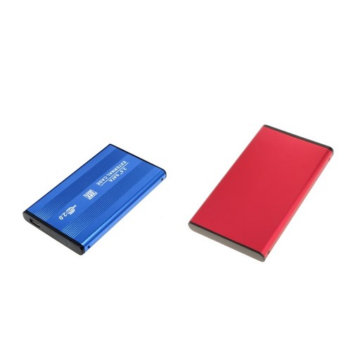 USB2.0 SATA 외부 SSD HDD 하드 드라이브 인클로저 노트북 디스크 케이스 파란색 빨간색, 128x75x13mm, 레드 &amp; 블루, 알루미늄 합금