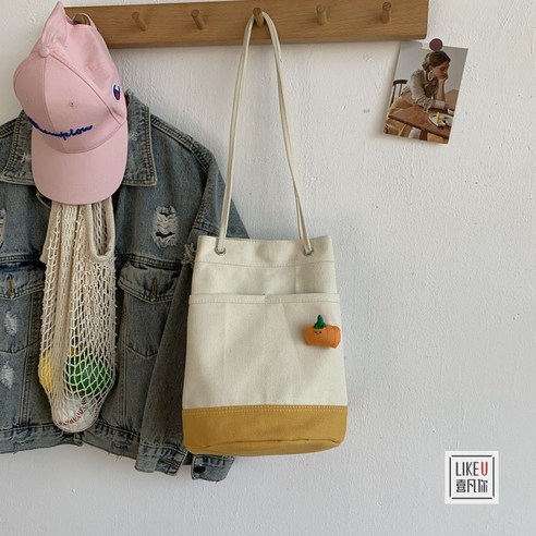 가을 겨울 새로운 한국어 스타일 게으른 스타일 간단한 레트로 문학 대용량 schoolbag 여성 캔버스 숄더 가방