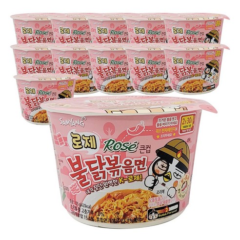 삼양 로제 불닭볶음면 큰컵 105gx12컵, 12개