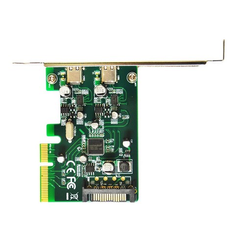 PCI-E ~ 2 USB3.1 유형 -C 어댑터 카드 데스크탑 유형 -C 양극 및 네거티브 플러그 확장 카드, 보여진 바와 같이, 하나