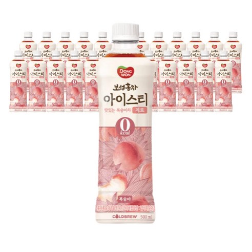   [본사정품] 동원 보성홍차 아이스티 제로 복숭아 500ml 24개 세트