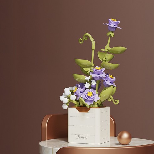 DIY 꽃블럭 플라워 나노블록, 4 바이올렛(제비꽃Style), 1개