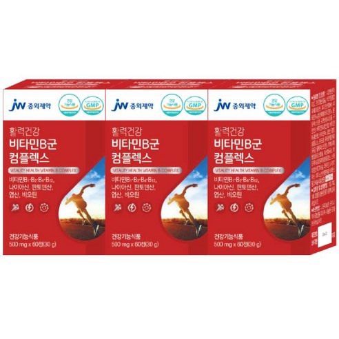 JW중외제약 활력건강 비타민B군 컴플렉스 남성 여자 피로회복 비타민B 고함량 복합제 비타민비, 60정, 3개