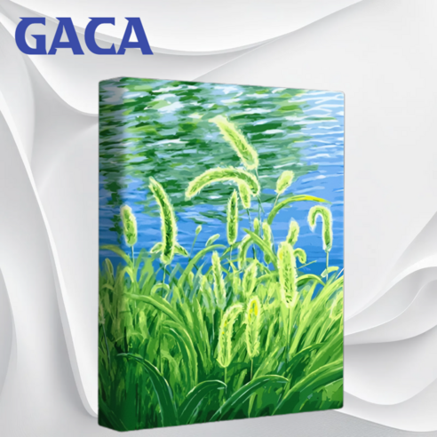 GACA 선명한 5D 액자 보석십자수 캔버스형 DIY 키트 40 x 50 cm, 강아지풀, 1세트