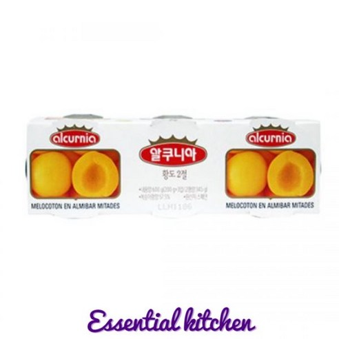 [알쿠니아] 통조림 황도 200g x 3입 x 3개입, 600g