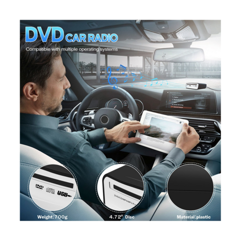 USB 2.0 인터페이스 자동차 라디오 CD/DVD 접시 상자 플레이어 안드로이드 플레이어 라디오용 외부 스테레오, 한개옵션0