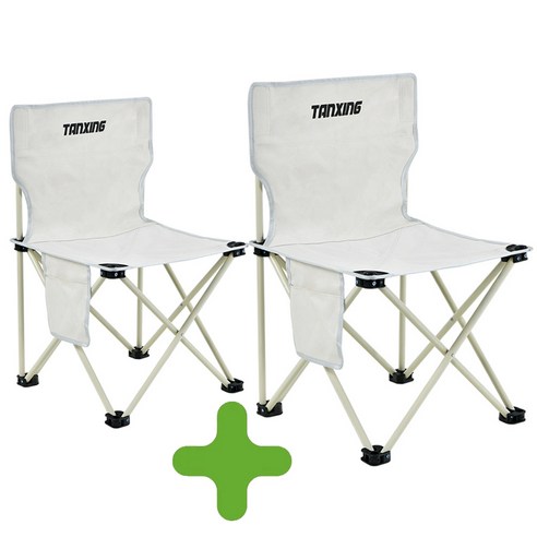 WENCHENG 야외 경량 릴렉스 소풍 낚시 폴딩 캠핑 의자 (2개세트), 1+1(흰색+흰색)