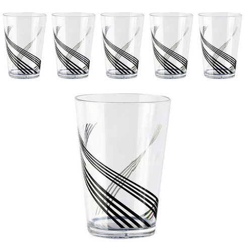 코렐 아크릴릭 스퀘어 글래스 일반 물컵 236.6ml, Urban Arc, 6개입