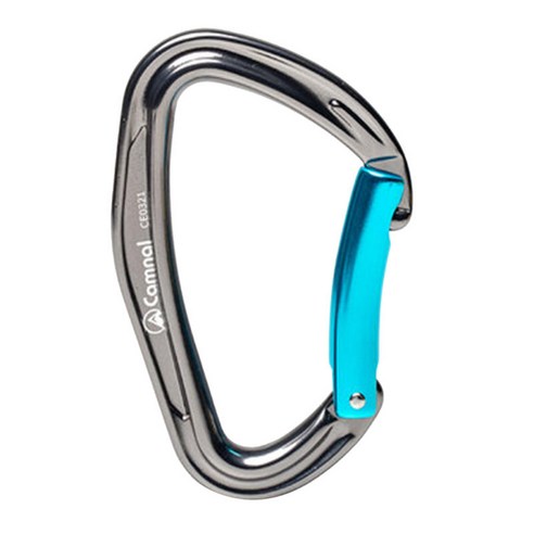 그네 해먹 등반을 위한 Carabiner 봄 클립 D 클립 열쇠 고리, 알루미늄 합금, 블루 구부러진