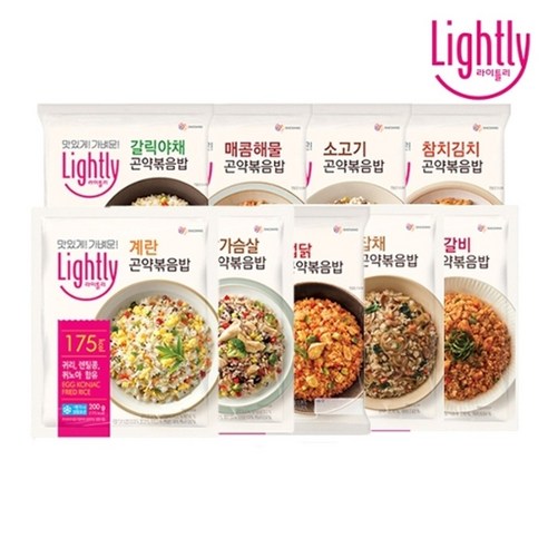 라이틀리 곤약볶음밥 200g x 10개/닭가슴살/참치/소고기/해물 외, 매콤해물곤약볶음밥 200g x 10개, 10개