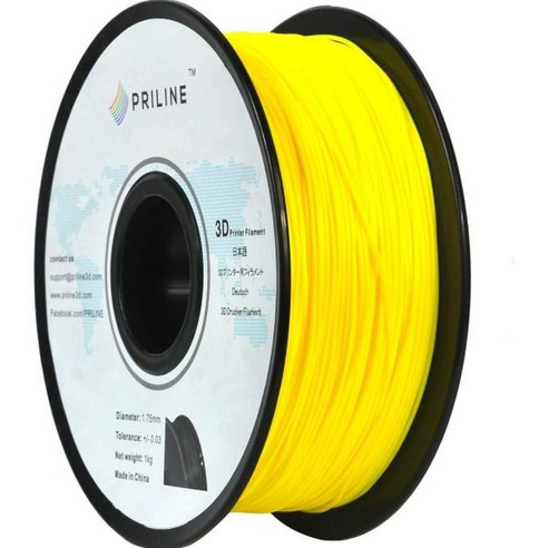 PRILINE TPU1KG 175 3D 프린터 필라멘트 치수 정확도 + 003mm 1kg 스풀 그레이, Yellow, 12) 옐로우