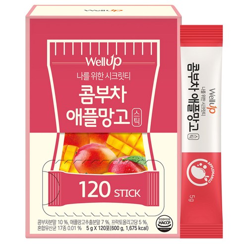 로엘 웰업 콤부차 애플망고맛 분말스틱 120포, 5g, 120개입, 1개
