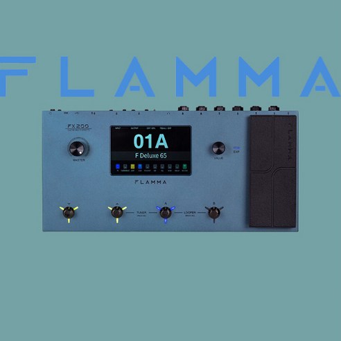 Flamma - FX200 그레이색상 모델링 일렉 기타 멀티 이펙터 아답터포함