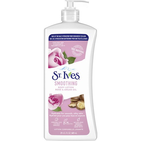세인트이브스 스무딩 바디 로션 로즈 & 아르간 오일, 621ml, 1개 향좋은바디오일