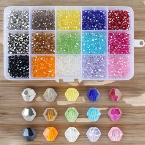애니윙 론델컷 주판 크리스탈 팔찌만들기 비즈공예, 1개, 15칸 1500PCS