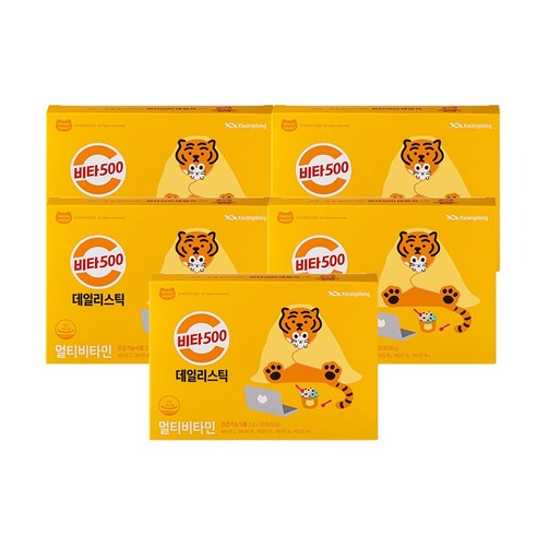 비타500 데일리 스틱 멀티비타민 30포, 60g, 5개