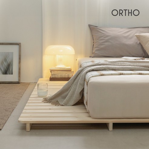 자연이 선사하는 편안함, 올쏘 밀크 저상형 원목 침대 프레임 SS