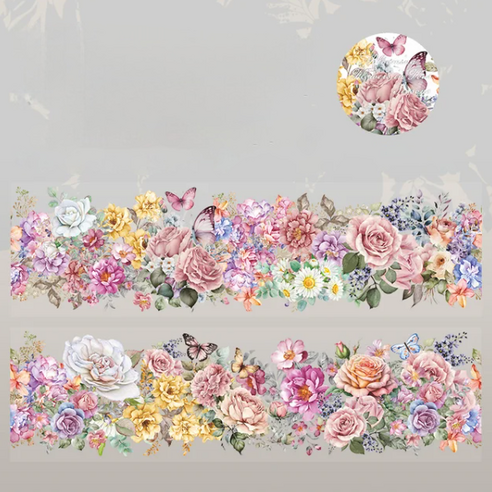 이와이 빈티지 다꾸 블루밍 올시즌 PET마스킹테이프, 봄날의 꽃집 봄날엔