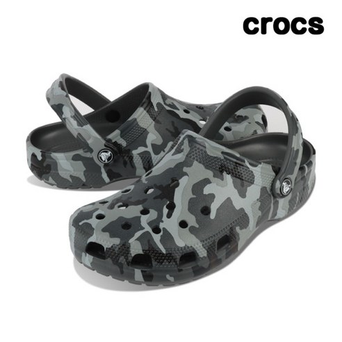 [크록스(CROCS)] 크록스 클래식 프린트 카모 클로그 그레이멀티 206454-0IE