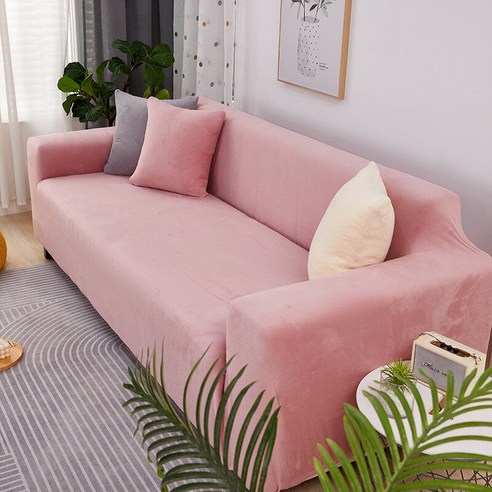 벨벳 플러시 L 모양의 소파 커버 거실 탄성 가구 소파 Slipcover Chaise Longue 코너 소파 커버 스트레치, 1pc 90-140cm, 02