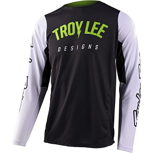 Troy Lee Designs 2023 Youth GP Pro Jersey - Boltz (X-SMALL) (FOG/FLO YELLOW), 블랙/화이트_X-Small