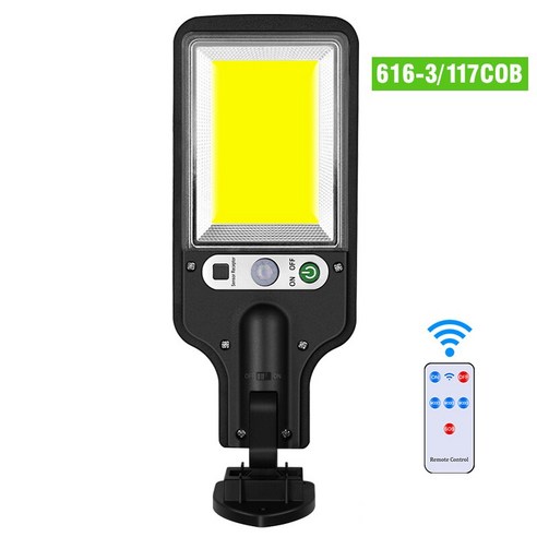 [ZL] LED 태양 가로등 COB + SMD 야외 태양광 램프 3 조명 모드 방수 모션 센서 보안 조명 정원 파티오 태양광 가로등, 616-3