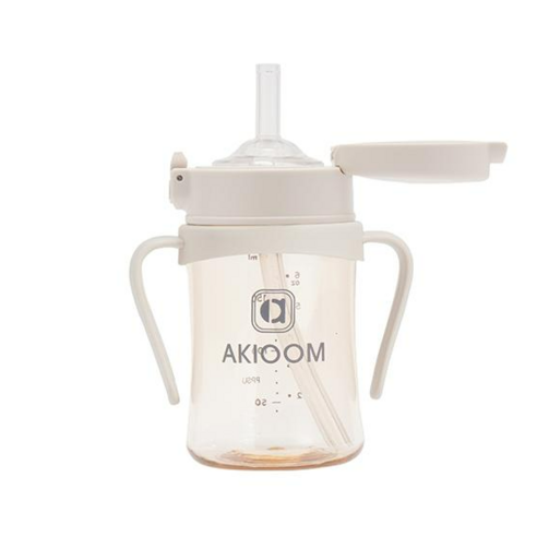 아키움 리뉴얼 유아빨대컵 원터치 아기물병, 크림, 1개, 200ml