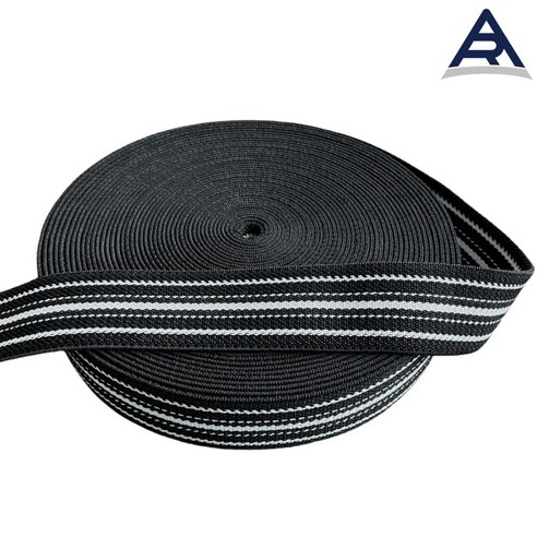 와이지알씨 면고무줄 2mm X 20M 흰색 검정 모음 천고무줄 다용도 고무밴드, 면고무줄 2mm X 20M 검정 바줄 10 화물차용 가구 수목 고무바 탄력바 50mm, 18M, 1개