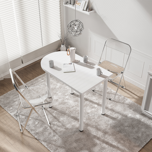 현대적인 스타일과 기능성을 갖춘 화이트 모던 보조책상 다이닝 식탁 테이블