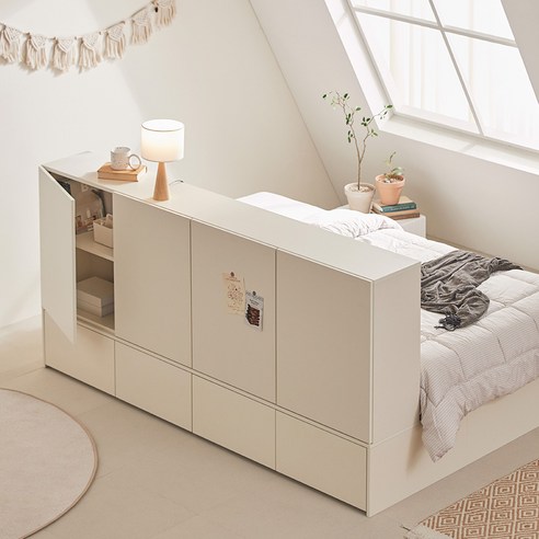 편안함과 수납을 동시에 갖춘 침대