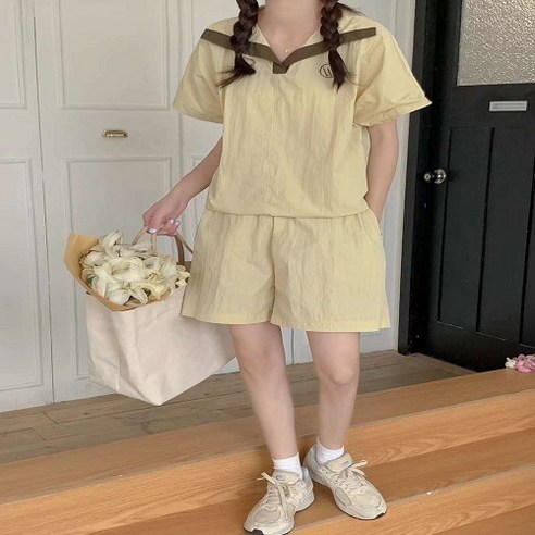 뽕삔 여성용 아노락 상하의 반바지세트